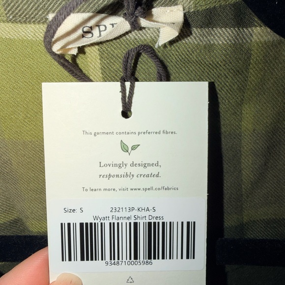 Spell Khaki Plaid Flannel Shirt Dress - Picture 4 of 8